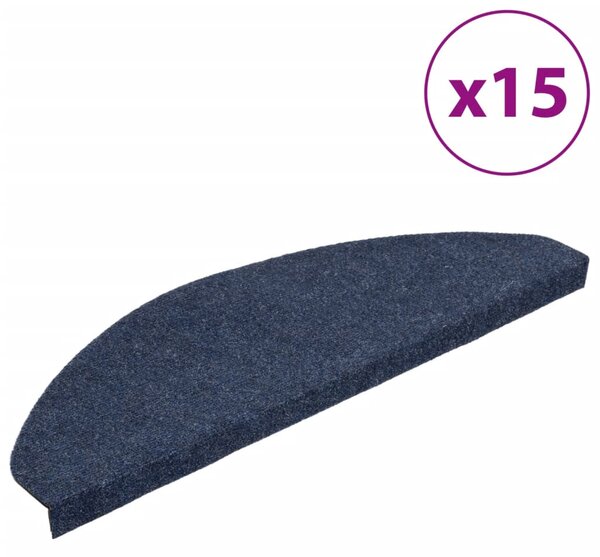 Stair Mats Self-adhesive 15 pcs 65x22.5x3.5 cm Blue