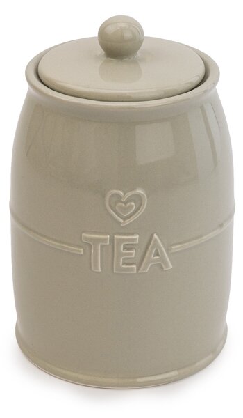 Grey Hearts Tea Canister