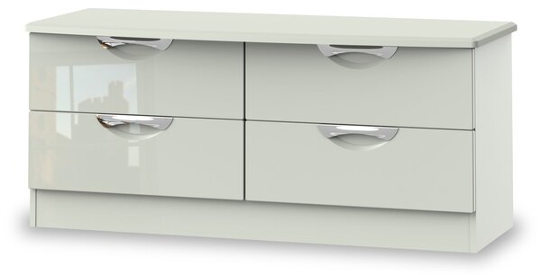 Beckett Cream Gloss 4 Drawer Low Storage Unit | Roseland Furniture