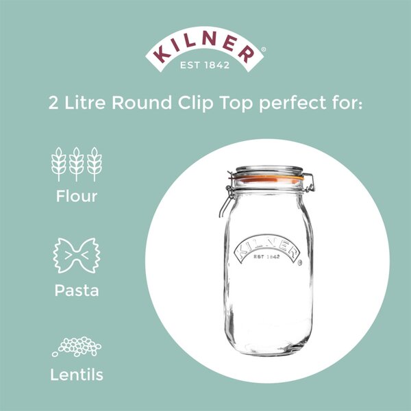 Kilner 2 Litre Round Clip Top Jar