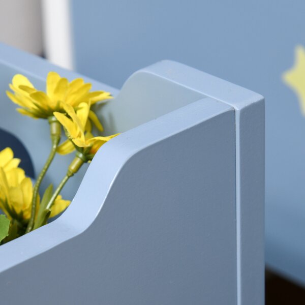 HOMCOM Children's Toy Storage Box, Wooden Chest with Safety Hinge and Air Vents, Side Handles, Blue Aosom UK