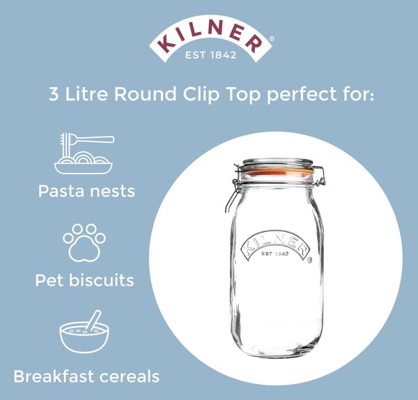 Kilner 3 Litre Round Clip Top Jar