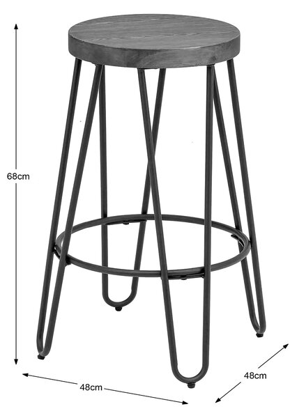 Torino Counter Height Bar Stool, Black Metal