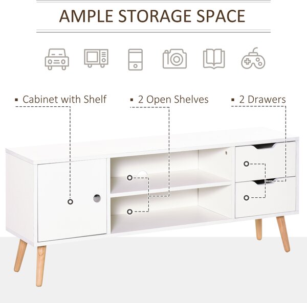 HOMCOM TV Trendsetter: Contemporary Media Unit for 42'' Screens, Cable Management, White Aosom UK
