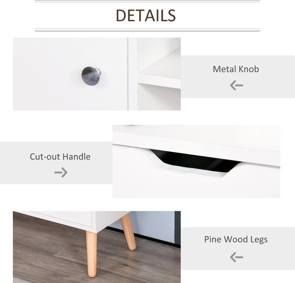 HOMCOM TV Trendsetter: Contemporary Media Unit for 42'' Screens, Cable Management, White Aosom UK
