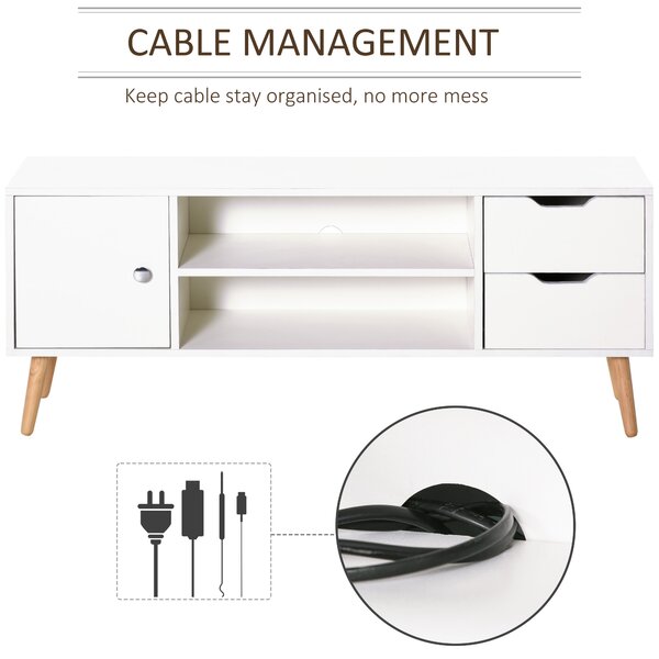 HOMCOM TV Trendsetter: Contemporary Media Unit for 42'' Screens, Cable Management, White Aosom UK
