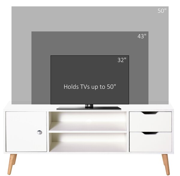 HOMCOM TV Trendsetter: Contemporary Media Unit for 42'' Screens, Cable Management, White Aosom UK