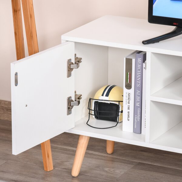 HOMCOM TV Trendsetter: Contemporary Media Unit for 42'' Screens, Cable Management, White Aosom UK
