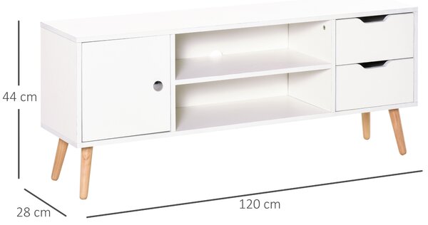 HOMCOM TV Trendsetter: Contemporary Media Unit for 42'' Screens, Cable Management, White Aosom UK