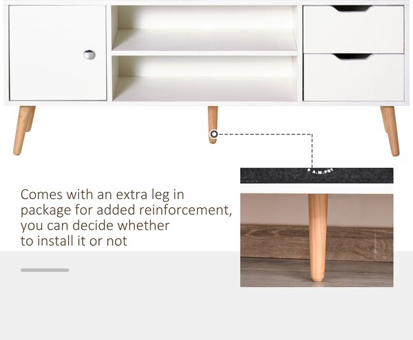 HOMCOM TV Trendsetter: Contemporary Media Unit for 42'' Screens, Cable Management, White Aosom UK