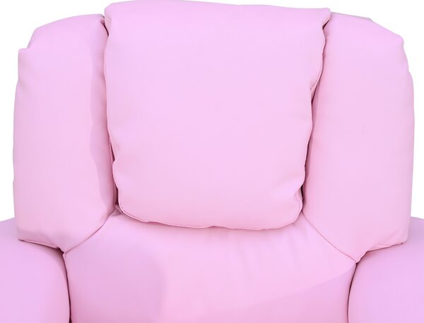HOMCOM Children Recliner Armchair W/ Cup Holder-Pink Aosom UK