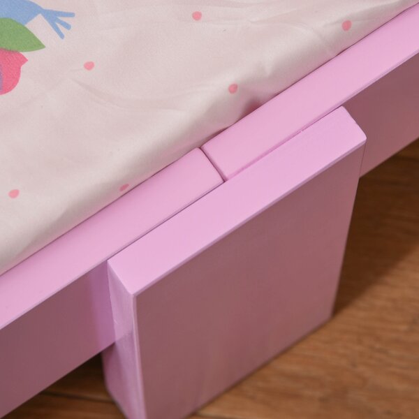 HOMCOM MDF Kids Castle Design Kids Single Bed Pink Aosom UK