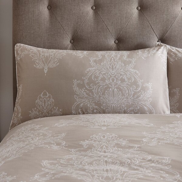 Versailles Natural Reversible Duvet Cover and Pillowcase Set