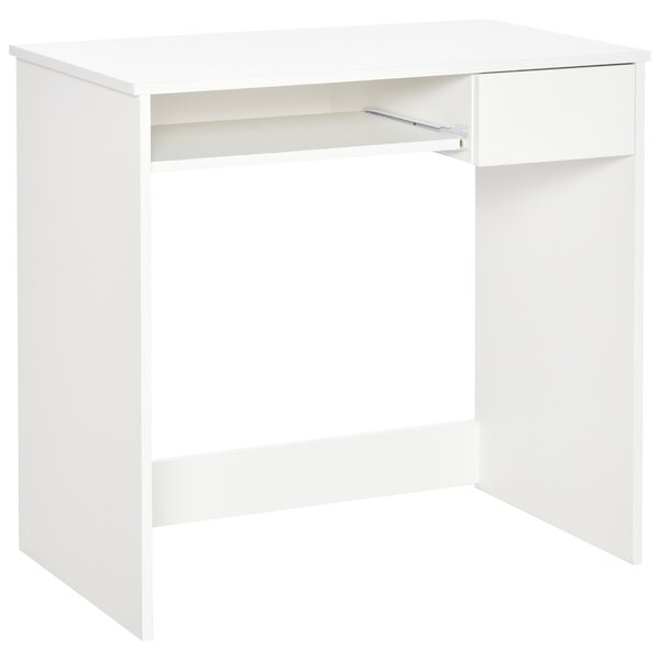 HOMCOM Computer Table w/ Keyboard Tray Drawer, Compact Small Computer PC Desk for Study, Office, Working, Gamingm, Writing Desk, White Aosom UK