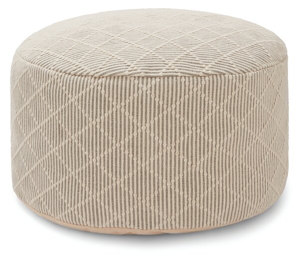 Tufted Diamond Natural Pouffe