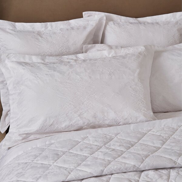 Dorma Purity Kempley Jacquard White Duvet Cover and Pillowcase Set