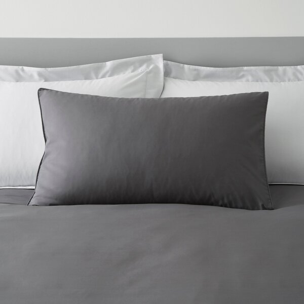 Malvern Grey 180 Thread Count 100% Cotton Reversible Duvet Cover and Pillowcase Set