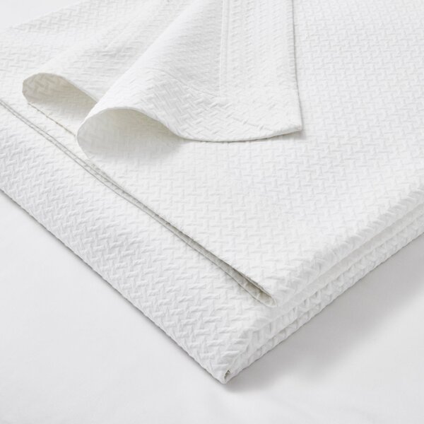 Dorma Purity Cardinham 100% Cotton White Throw Blanket