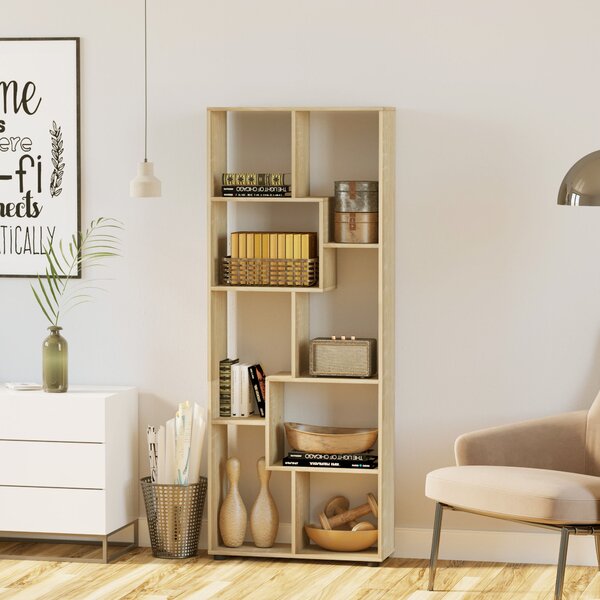 HOMCOM 8-Tier Bookcase: Freestanding Melamine Display Unit with Anti-Tip Pads for Living Room, Modern White Aosom UK