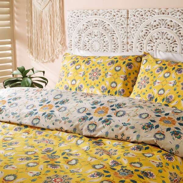 Furn. Folk Flora Reversible Duvet Cover and Pillowcase Set