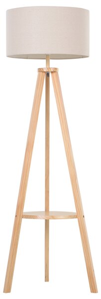 HOMCOM Freestanding Tripod Floor Lamp Bedside Light Reading Light with Storage Shelf Linen Shade for Living Room Bedroom, 154cm, Cream Aosom UK