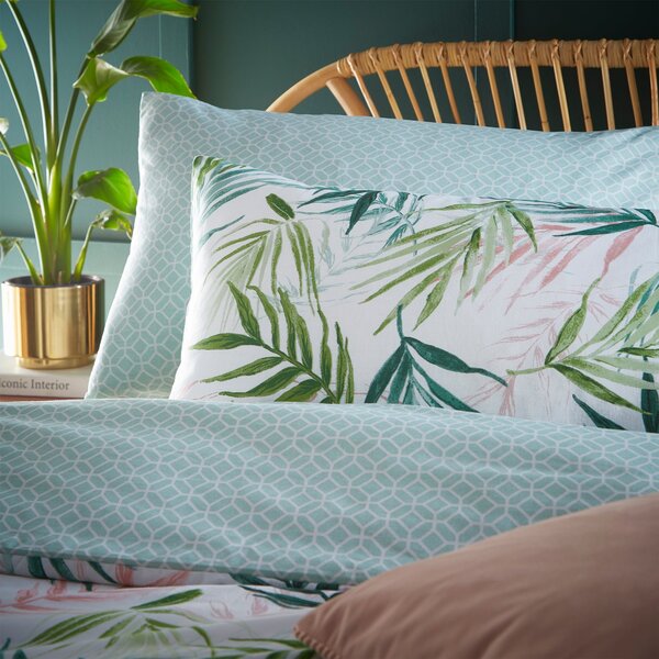 Furn. Bali Palm Floral Reversible Duvet Cover and Pillowcase Set