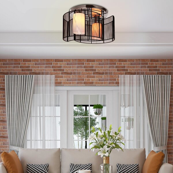 HOMCOM Metal Ceiling Lamp, Ceiling Light with Flush Metal Finish for Hallway, Dining Room, Living Room, Chandelier Aosom UK