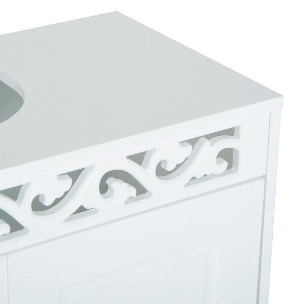 HOMCOM Wooden Under Sink Bathroom Cabinet, 2 Door Storage Cupboard, Space Saving Vanity Units Aosom UK