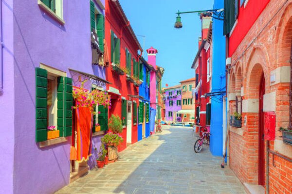 Photography Colorful houses on Burano island, near, NiseriN