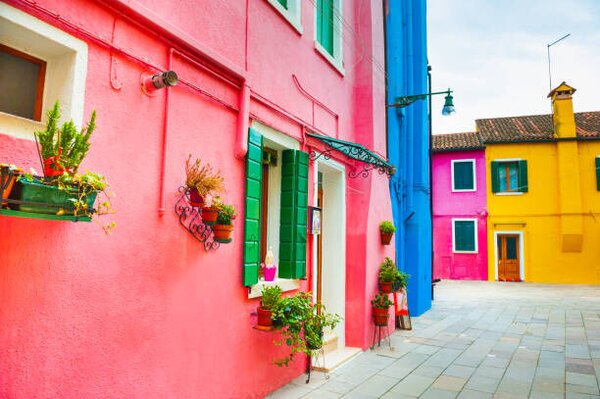 Photography Colorful architecture in Burano island, Venice,, Olga_Gavrilova
