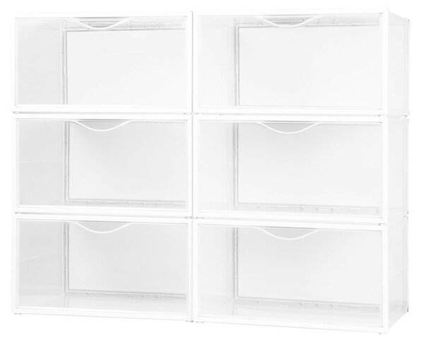 Stackable shoe box Max Home White 6 Units polypropylene ABS 35 x 18,5 x 27 cm