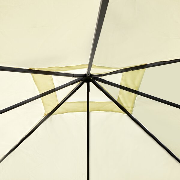 Outsunny 3x3m Garden Gazebo, Metal Frame, Water-resistant PE Canopy, Ideal for Parties & BBQs, Cream Aosom UK