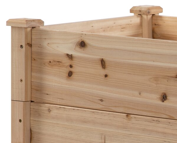 Outsunny Wooden Raised Garden Bed 3-Tier Planter Kit Elevated Planter Box Stand for Yard & Patio 124 x 124 x 56 cm