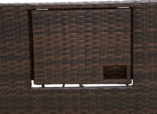 Outsunny 2 Seater Assembled Garden Patio Outdoor Rattan Furniture Sofa Sun Lounger Daybed with Fire Retardant Sponge - Brown Aosom UK