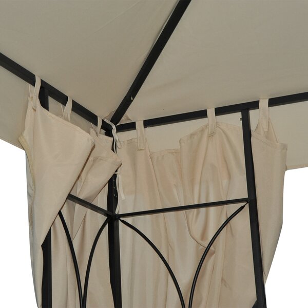 Outsunny 3 x 3 m Garden Metal Gazebo Marquee Patio Wedding Party Tent Canopy Shelter with Pavilion Sidewalls (Beige) Aosom UK