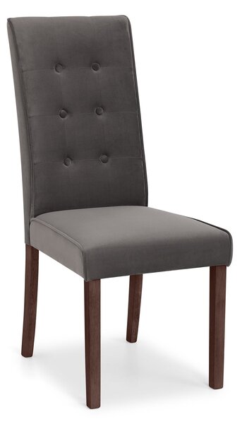 Madrid Set of 2 Dining Chairs, Grey Velvet