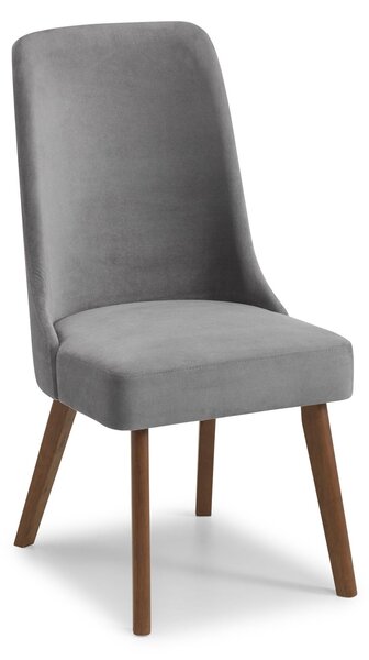 Huxley Set of 2 Dining Chairs, Grey Velvet