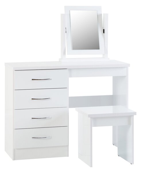 Nevada 4 Drawer Dressing Table Set with Mirror