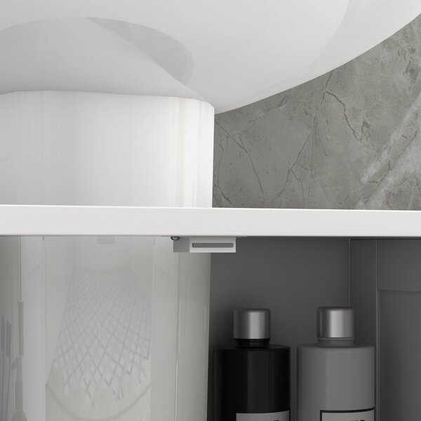 HOMCOM Under-Sink Vanity Unit: 2-Tier Bathroom Cabinet, Space-Saving Wooden Storage, Classic White Aosom UK