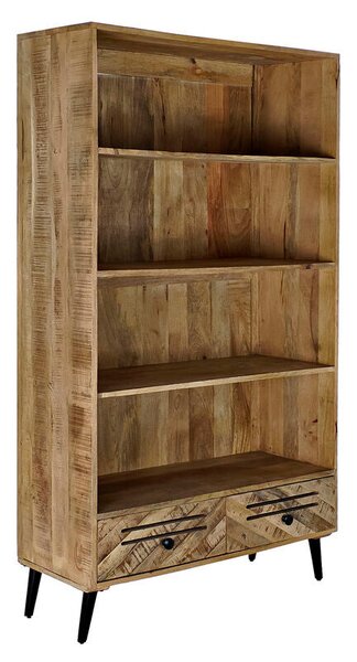 Shelves DKD Home Decor Black Metal Dark brown Mango wood 100 x 40 x 180 cm