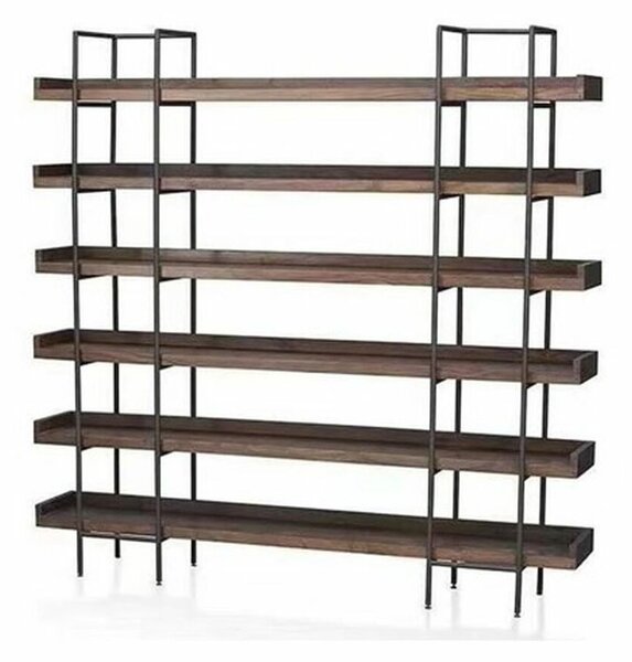 Shelves DKD Home Decor Brown Black Wood Metal Iron 200 x 38 x 230 cm