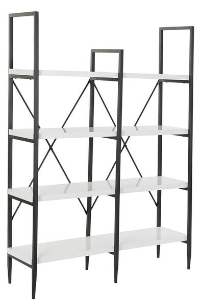 Shelves DKD Home Decor Black Metal White 4 Shelves MDF Wood (110 x 30 x 150 cm)