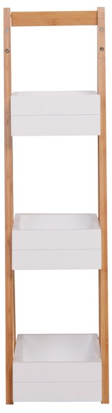HOMCOM Freestanding 3 Tier A Frame Shower Caddy, Bathroom Storage Rack Shelf Organiser, Water-Resistant, White Aosom UK