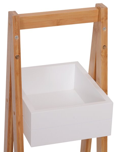 HOMCOM Freestanding 3 Tier A Frame Shower Caddy, Bathroom Storage Rack Shelf Organiser, Water-Resistant, White Aosom UK