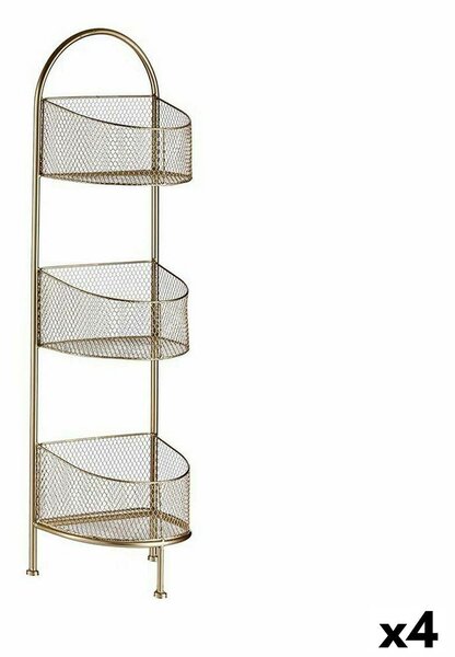 Shelves Golden Metal 21,2 x 97 x 28,5 cm (4 Units)