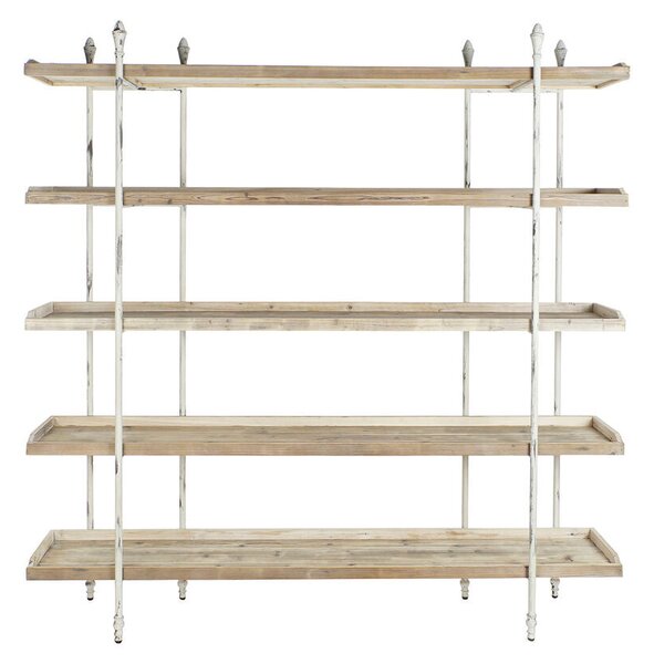 Shelves DKD Home Decor White Natural Metal Fir Fir wood 40 % Metal 190 x 40 x 200 cm