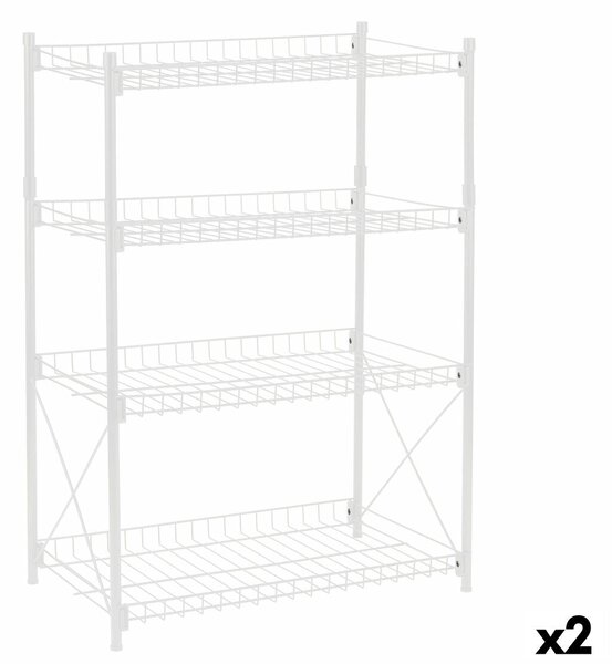 Shelves Confortime Metal White 52 x 34 x 86 cm (2 Units)