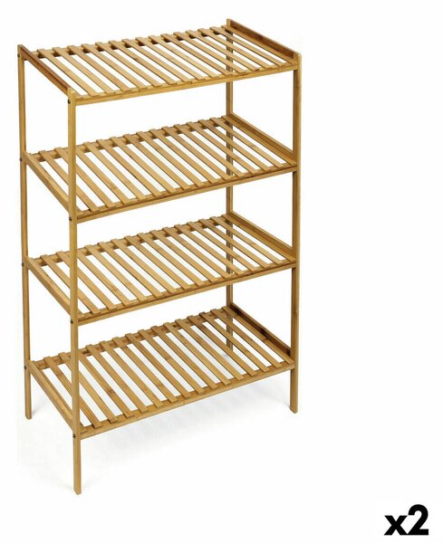 Shelves Confortime Brown 4 Shelves Bamboo 70 x 35 x 100 cm (2 Units)