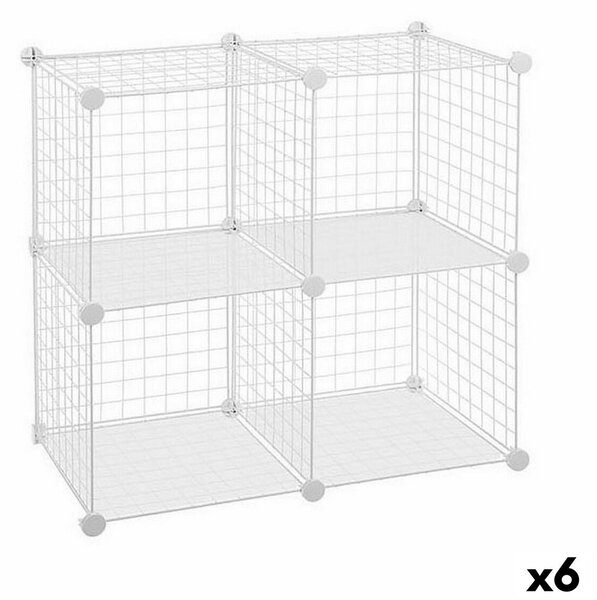 Shelves Confortime White Grille 4 compartments 35 x 35 cm (6 Units)