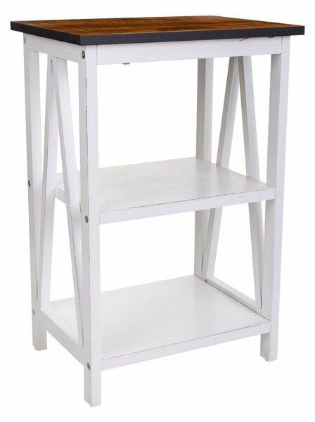 Shelves Alexandra House Living White Paolownia wood MDF Wood 30 x 60 x 40 cm